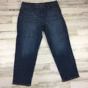 American Eagle Curvy Mom Jean Jeans 18 Medium Dark Wash High Rise Excellent